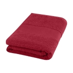 Cotton hand towel with your logo, 50x100cm, 450 g/m² red colour