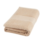 Cotton hand towel with your logo, 50x100cm, 450 g/m² beige colour