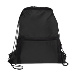 Coloured recycled PET drawstring bag black colour