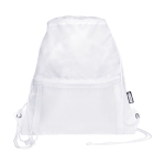 Coloured recycled PET drawstring bag white colour