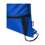 Coloured recycled PET drawstring bag royal blue colour