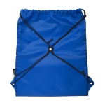 Coloured recycled PET drawstring bag royal blue colour