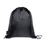 RPET drawstring bag with foldable design and front pocket grey colour