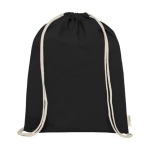 Organic cotton drawstring bag black colour