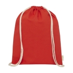 Organic cotton drawstring bag red colour