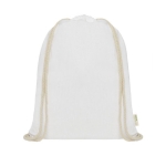 Organic cotton drawstring bag white colour