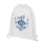 Organic cotton drawstring bag white colour