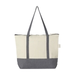 Recycled cotton tote bag with zipper, 320 g/m² grey colour