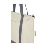 Recycled cotton tote bag with zipper, 320 g/m² grey colour