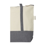 Recycled cotton tote bag with zipper, 320 g/m² grey colour