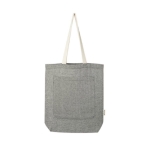 Recycled cotton bag with pocket, 150 g/m² black colour