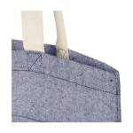 Recycled cotton bag with pocket, 150 g/m² blue colour