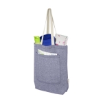 Recycled cotton bag with pocket, 150 g/m² blue colour