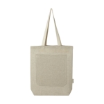 Recycled cotton bag with pocket, 150 g/m² natural colour