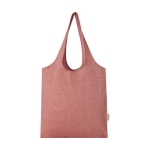 Promotional recycled cotton tote bag, 150 g/m² red colour