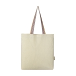 Recycled tote bag with rainbow handles, 180 g/m² natural colour