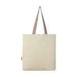 Recycled tote bag with rainbow handles, 180 g/m² natural colour