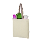 Recycled tote bag with rainbow handles, 180 g/m² natural colour