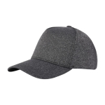 Elastic 5-panel cap in grey, 300 g/m²