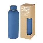 Stainless steel thermal bottle with matte finish, 500 ml blue colour