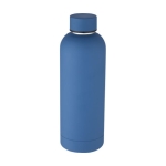 Stainless steel thermal bottle with matte finish, 500 ml blue colour