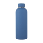 Stainless steel thermal bottle with matte finish, 500 ml blue colour