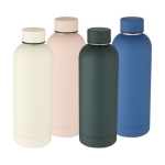 Stainless steel thermal bottle with matte finish, 500 ml blue colour