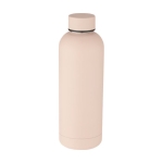 Stainless steel thermal bottle with matte finish, 500 ml light pink colour