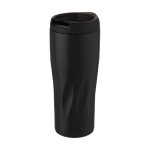 Thermal mug with original geometric wave design, 450 ml black colour