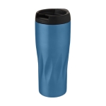 Thermal mug with original geometric wave design, 450 ml blue colour