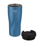 Thermal mug with original geometric wave design, 450 ml blue colour