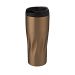 Thermal mug with original geometric wave design, 450 ml gold colour