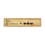 Desk clock with charger and alarm clock made from bamboo wood colour