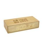 Desk clock with charger and alarm clock made from bamboo