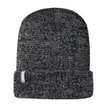 Reflective winter beanie with fold-up edge black colour