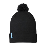 Sustainable winter beanie with pompom black colour