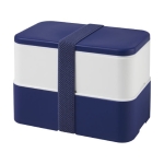 RPET lunchbox with one or two bases, 1400 ml blue colour