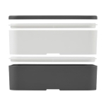 RPET lunchbox with one or two bases, 1400 ml grey colour