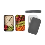 RPET lunchbox with one or two bases, 1400 ml grey colour