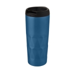 Colourful geometric thermal cup, leak-proof steel 450 ml blue colour