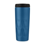 Colourful geometric thermal cup, leak-proof steel 450 ml blue colour