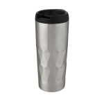 Colourful geometric thermal cup, leak-proof steel 450 ml silver colour