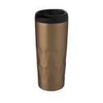 Colourful geometric thermal cup, leak-proof steel 450 ml gold colour