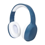 Soft headband headphones for added comfort with microphone blue colour