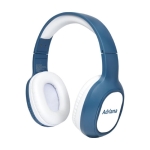 Soft headband headphones for added comfort with microphone blue colour