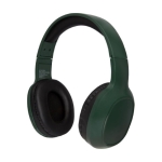 Soft headband headphones for added comfort with microphone dark green colour