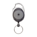 Original plastic carabiner keyring with extendable clip black colour