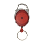 Original plastic carabiner keyring with extendable clip red colour