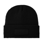 Cosy hat with patch black colour