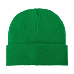 Cosy hat with patch green colour